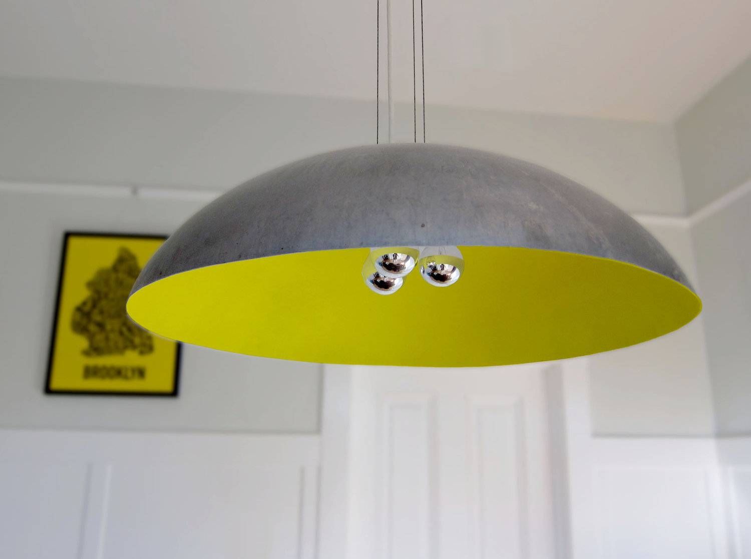 Large 26 Steel Dome Pendant Light Custom Color Pertaining To Large Dome Pendant Lights (Photo 1 of 15)