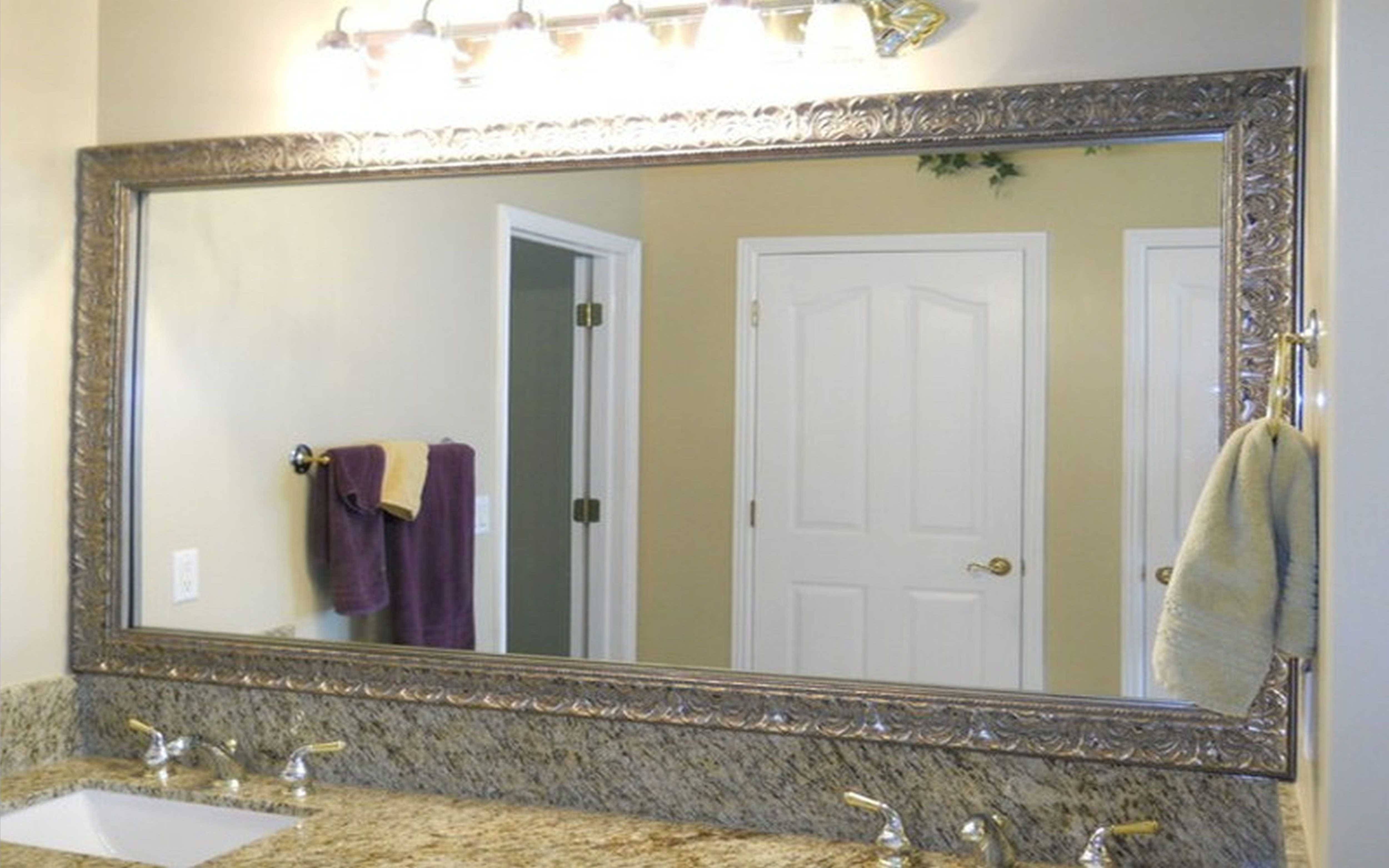 Large Frameless Bathroom Mirror 2017 Including Elegant Decor With Throughout Long Antique Mirrors (View 5 of 15)