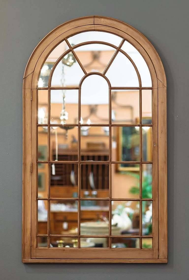 Large Georgian Arched Window Pane Mirrors (h 49 3/4 X W 28 1/2) At Pertaining To Large Brown Mirrors (Photo 15 of 15)