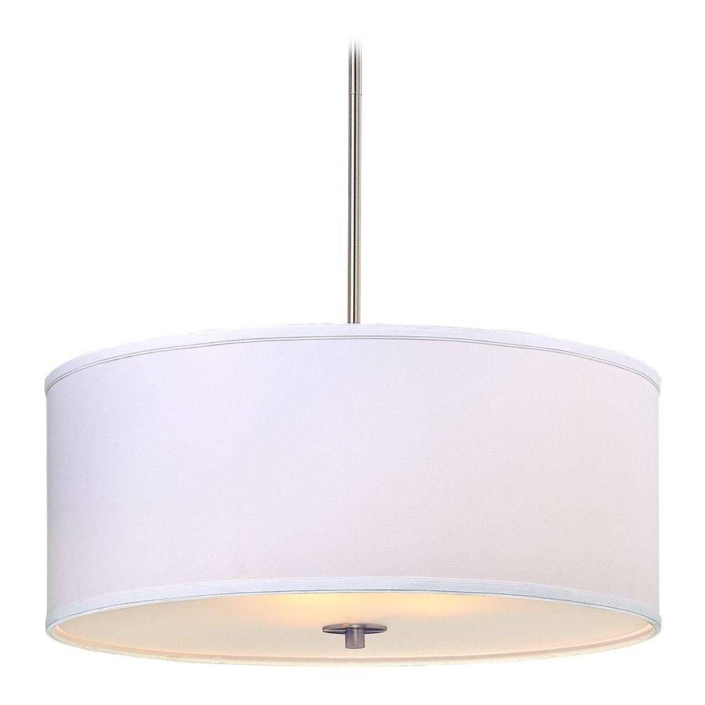 Large Modern Drum Pendant Light With White Shade | Dcl 6528 09 Pertaining To White Drum Pendants (Photo 1 of 15)
