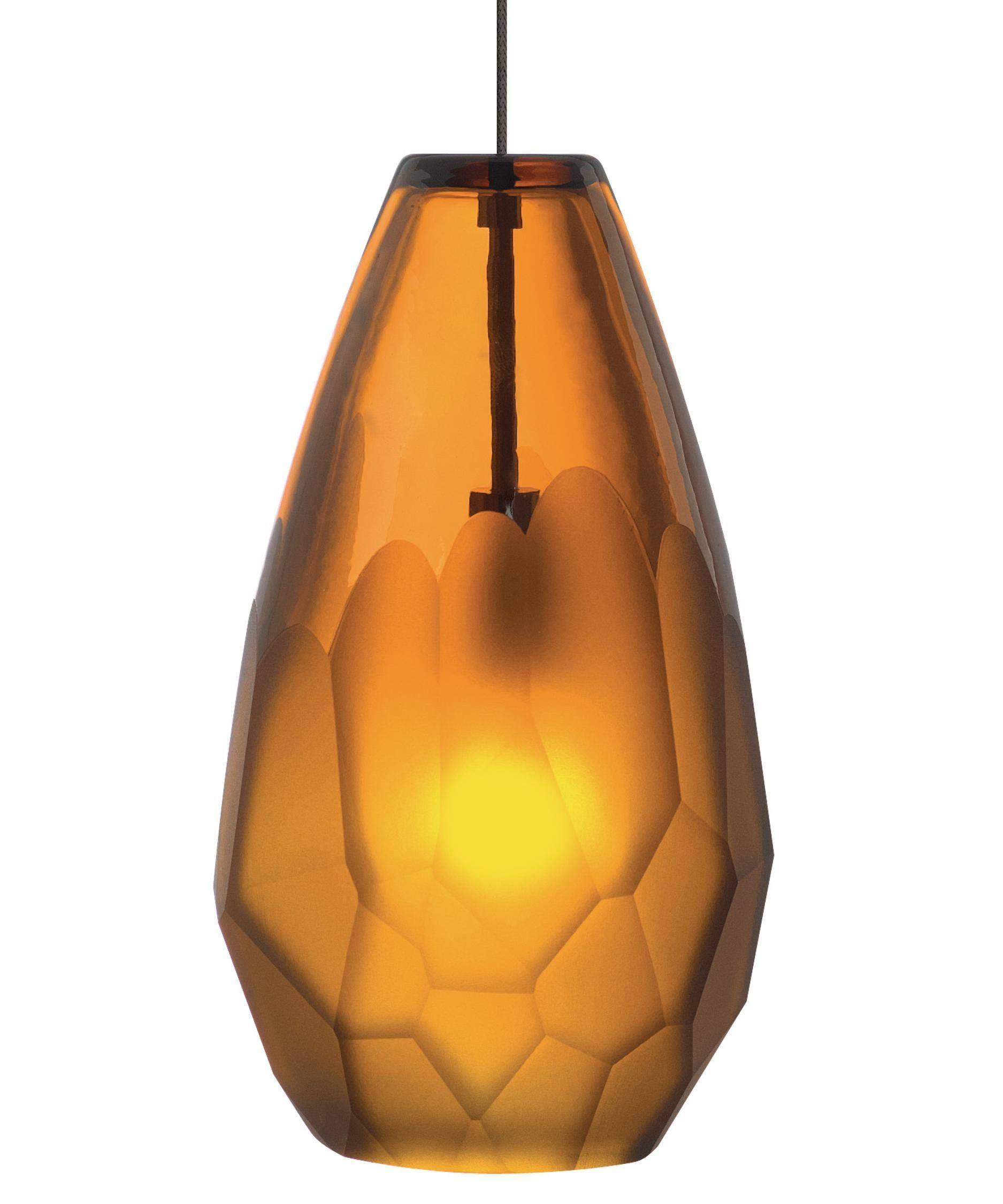 Lbl Lighting 549 Briolette 4 Inch Wide 1 Light Mini Pendant Throughout Brown Glass Pendant Lights (View 2 of 15)