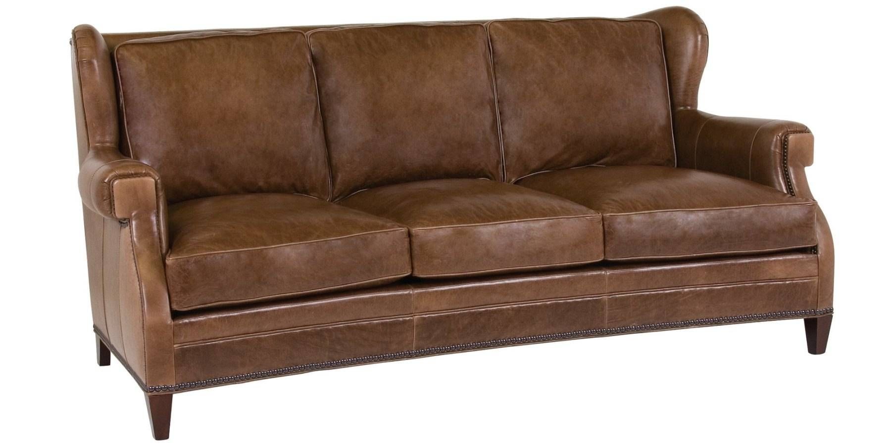 abbyson brown leather sofa nailhead trim