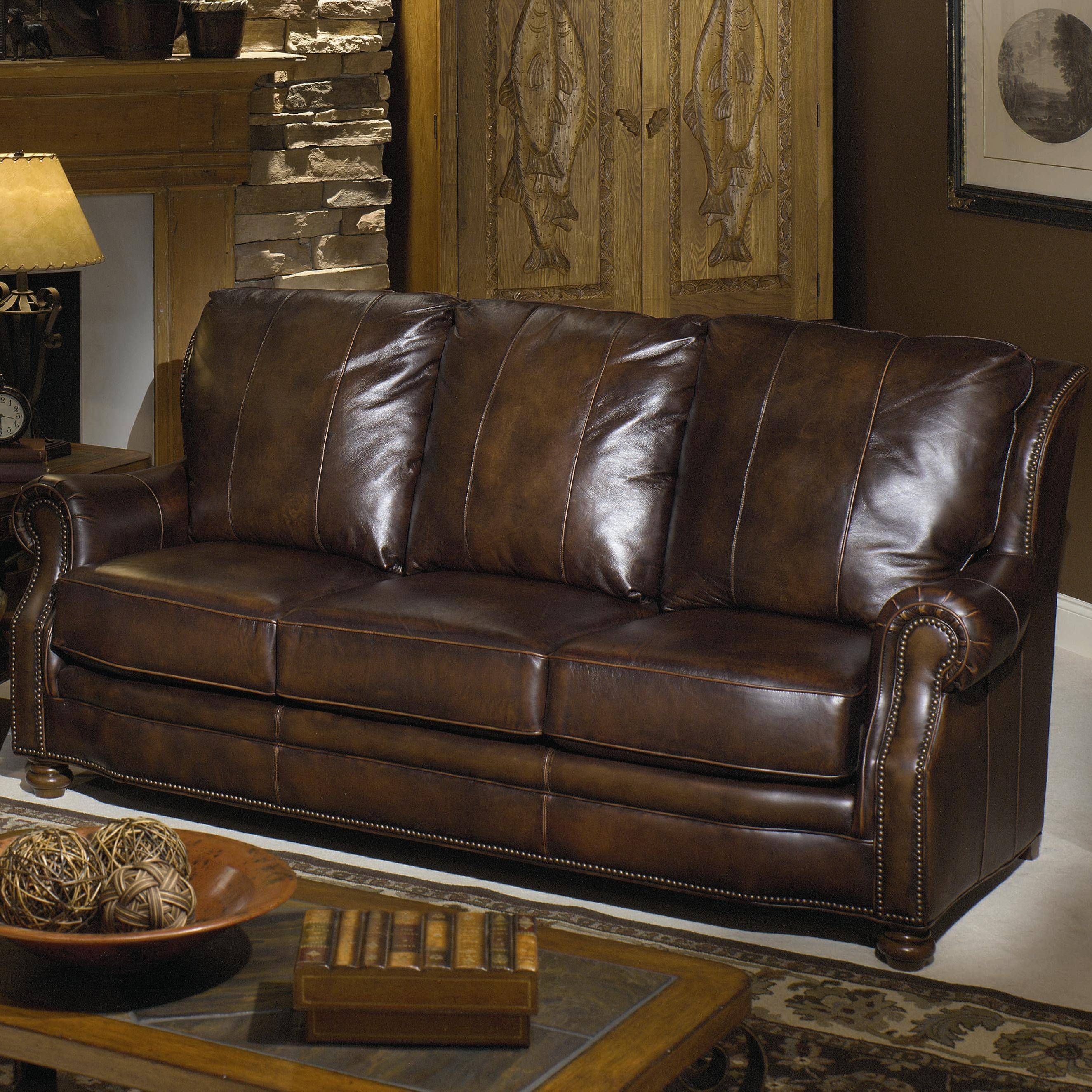 Leather Sofa With Nail Best Nailhead Leather | Atme For Brown Leather Sofas With Nailhead Trim (View 9 of 15)