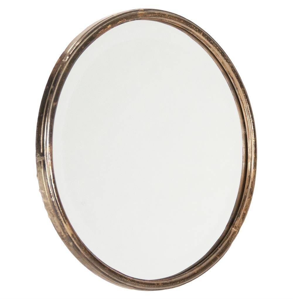 Libby Hollywood Regency Thin Frame Antique Bronze Round Mirror With Round Antique Mirrors (View 14 of 15)