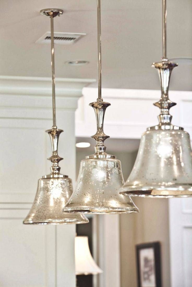 Lights: Antique Interior Lights Design Ideas With Mercury Glass In Glass Bell Shaped Pendant Light (View 2 of 15)
