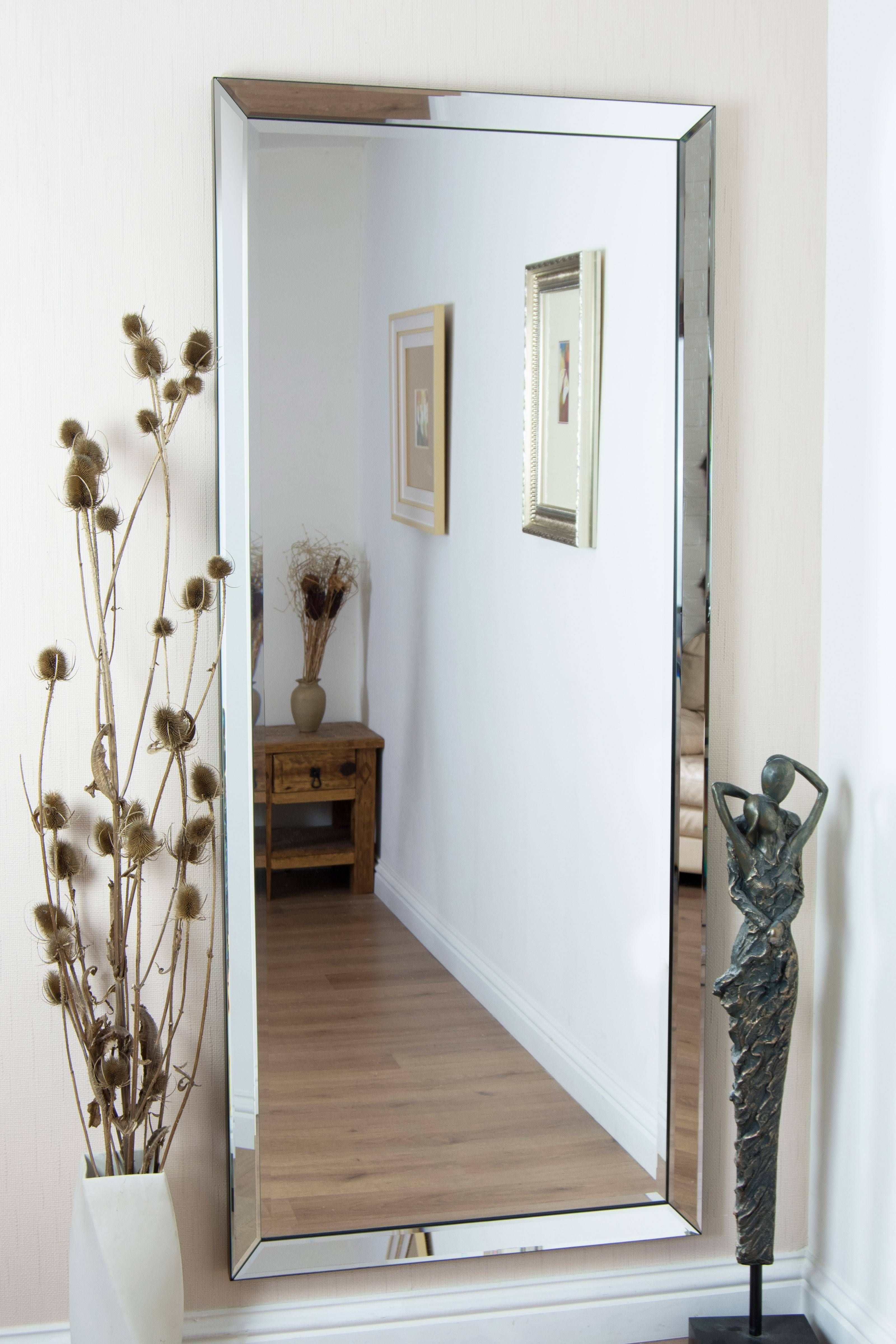 Long Mirror For Wall 27 Outstanding For Large Modern Frameless Regarding Large Modern Mirrors (Photo 1 of 15)