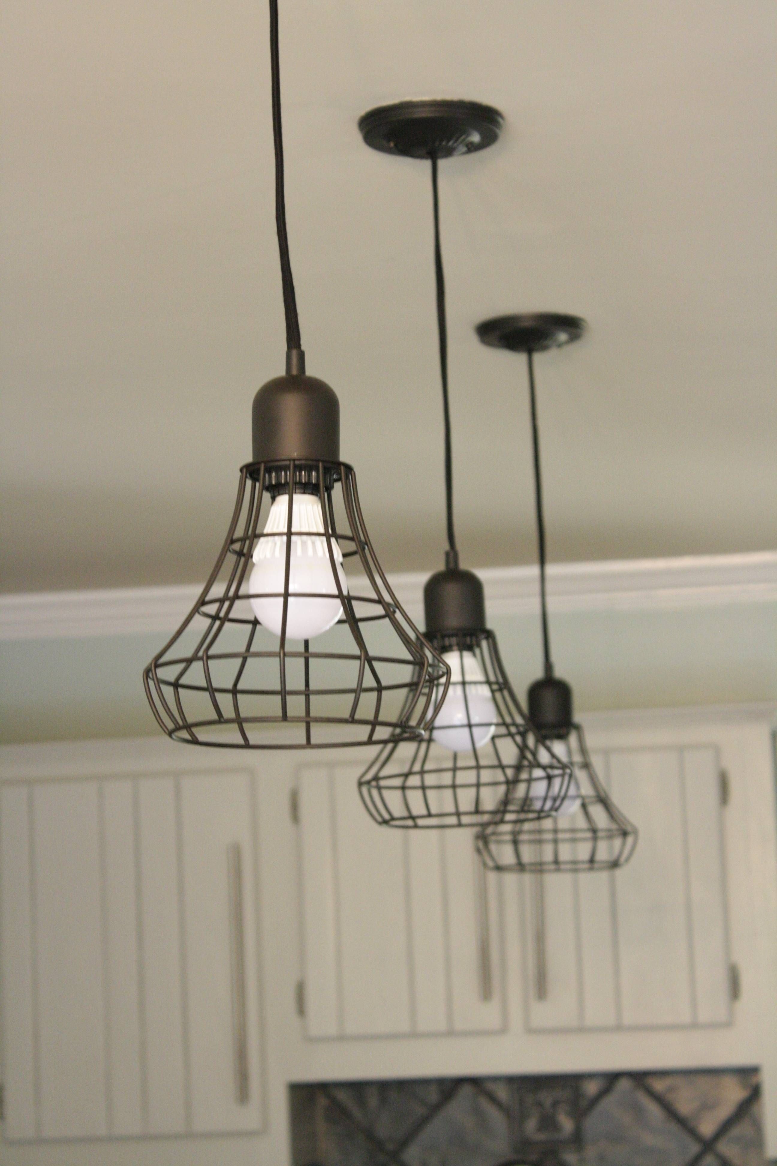 Lovely Triple Hanging Kitchen Lighting Over Large Kitchen Island Inside Triple Pendant Kitchen Lights (View 4 of 15)