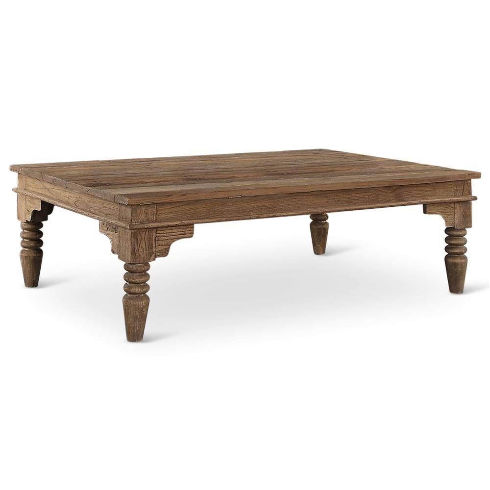 Macon French Country Reclaimed Wood Coffee Table | Kathy Kuo Home Within Reclaimed Wood Coffee Tables (View 12 of 15)