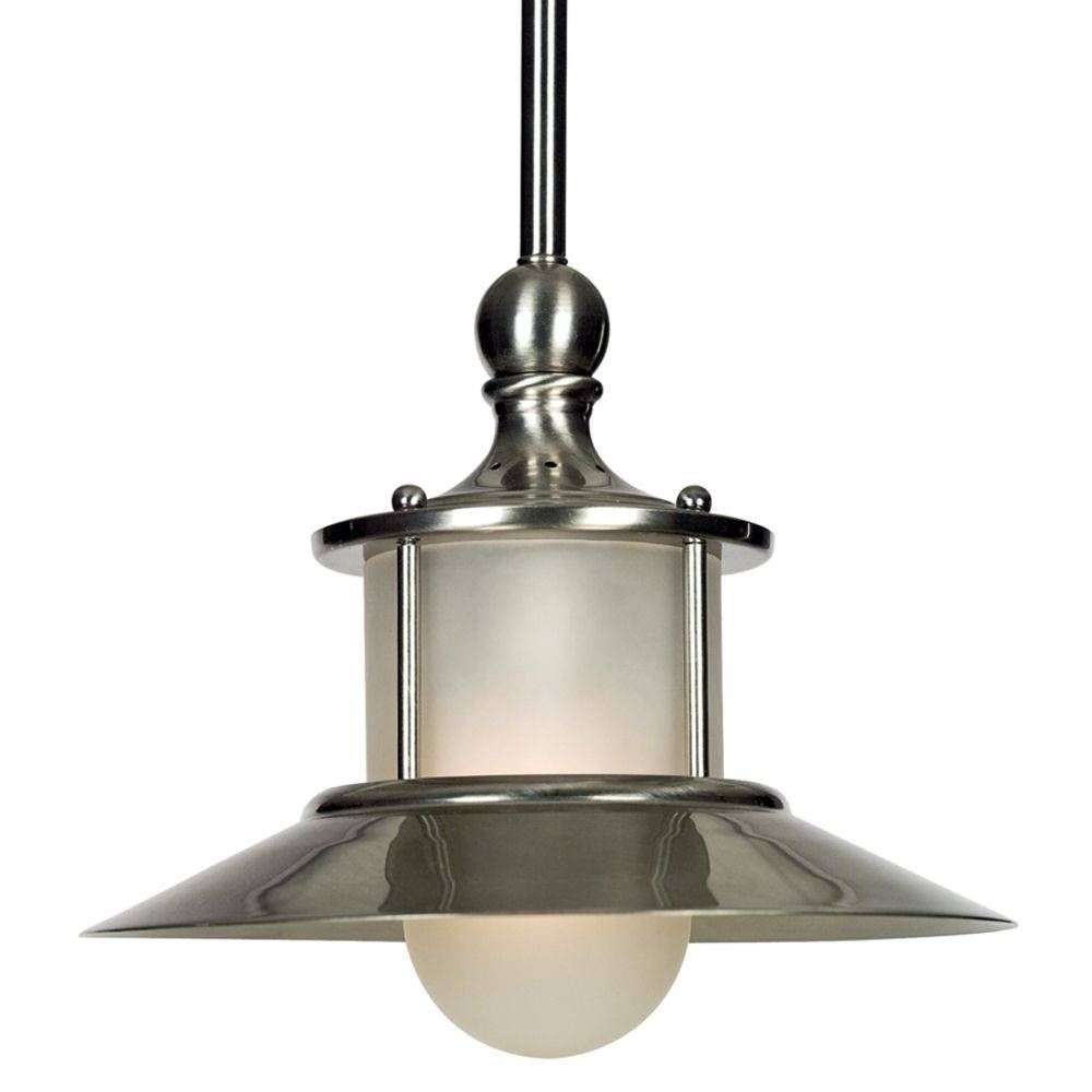 Maritime Mini Pendant Light In Brushed Nickel/ Acid Etched Glass Throughout Quoizel Pendant Lights Fixtures (View 7 of 15)