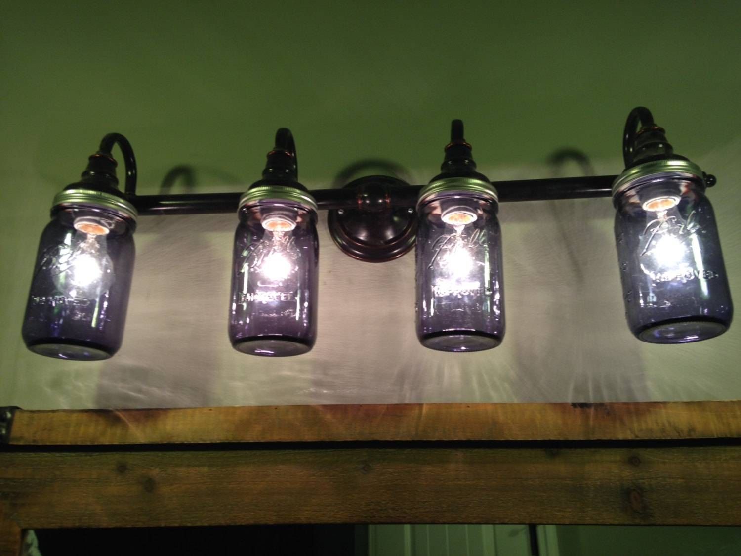 Mason Jar Lights Bathroom Lighting Vanity Lights Green With Regard To Blue Mason Jar Lights Fixtures (Photo 2 of 15)