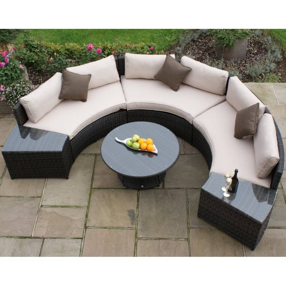 Maze Rattan Half Moon Sofa Set In Pu Rattan Intended For Half Moon Sofas (View 4 of 15)