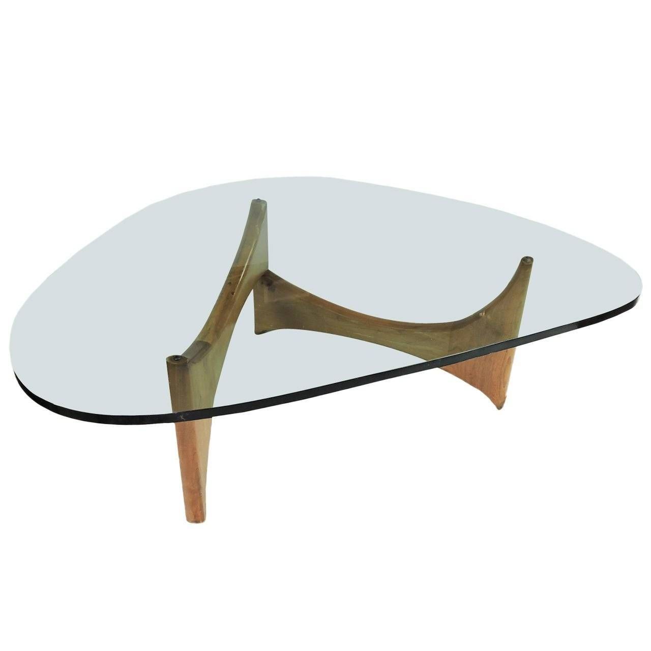 Mid Century Modern Glass And Wood Coffee Table For Sale At 1stdibs In Glass And Wood Coffee Tables (View 1 of 15)