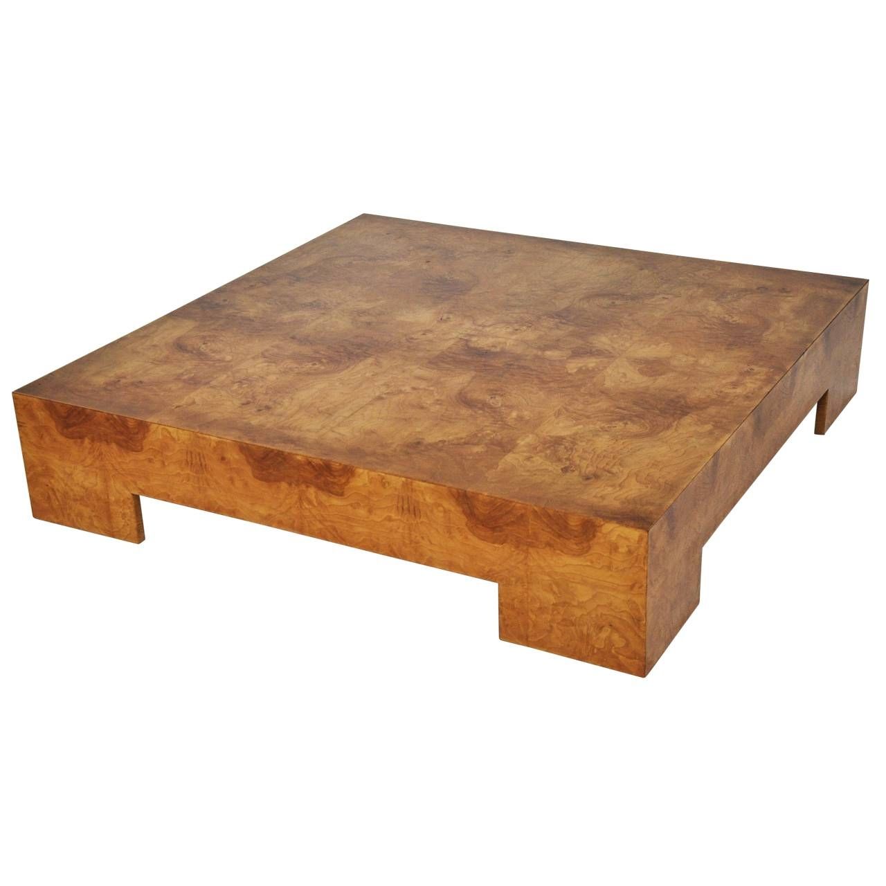 Milo Baughman Low Burl Wood Coffee Table – Online Interior Design With Regard To Low Wooden Coffee Tables (View 15 of 15)