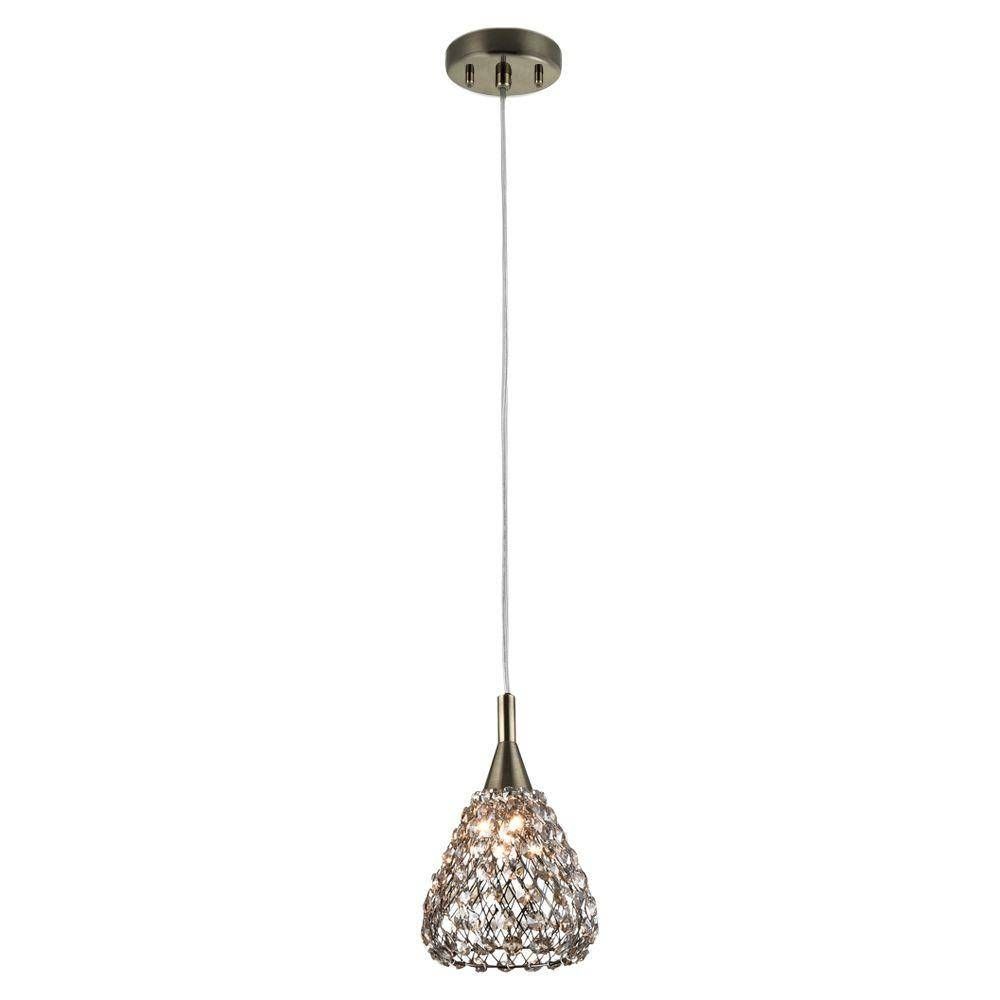 Mini – Bronze – Pendant Lights – Hanging Lights – The Home Depot Intended For Wrought Iron Mini Pendant Lights (Photo 12 of 15)