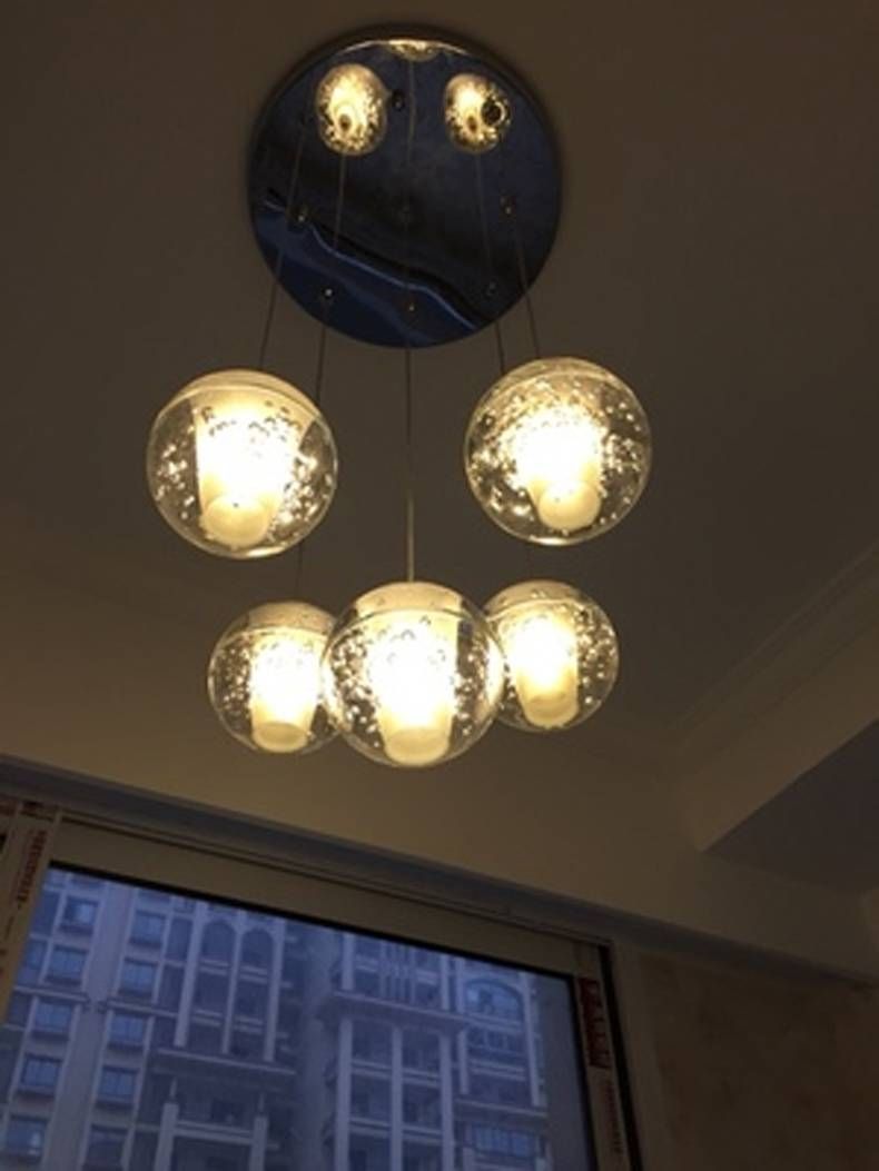 Modern Led Crystal Pendant Lamp Multi  Light Linear Pendant Light With Regard To Stairwell Pendant Lights (Photo 9 of 15)