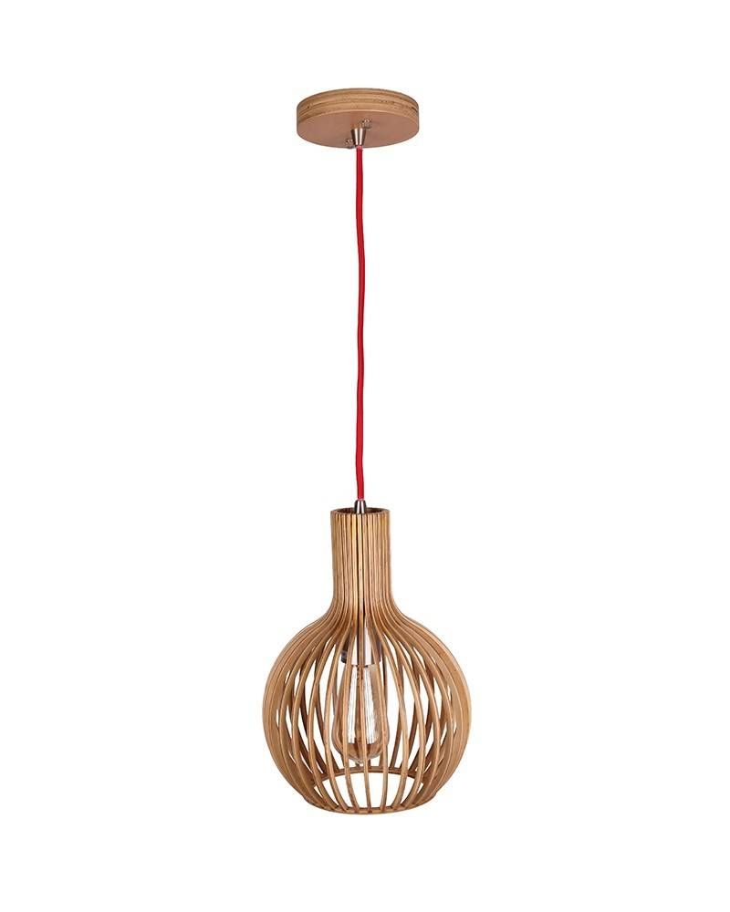 Modern Natural Bentwood Lantern Shape Pendant Light – Parrotuncle Pertaining To Bent Wood Pendant Lights (View 5 of 15)