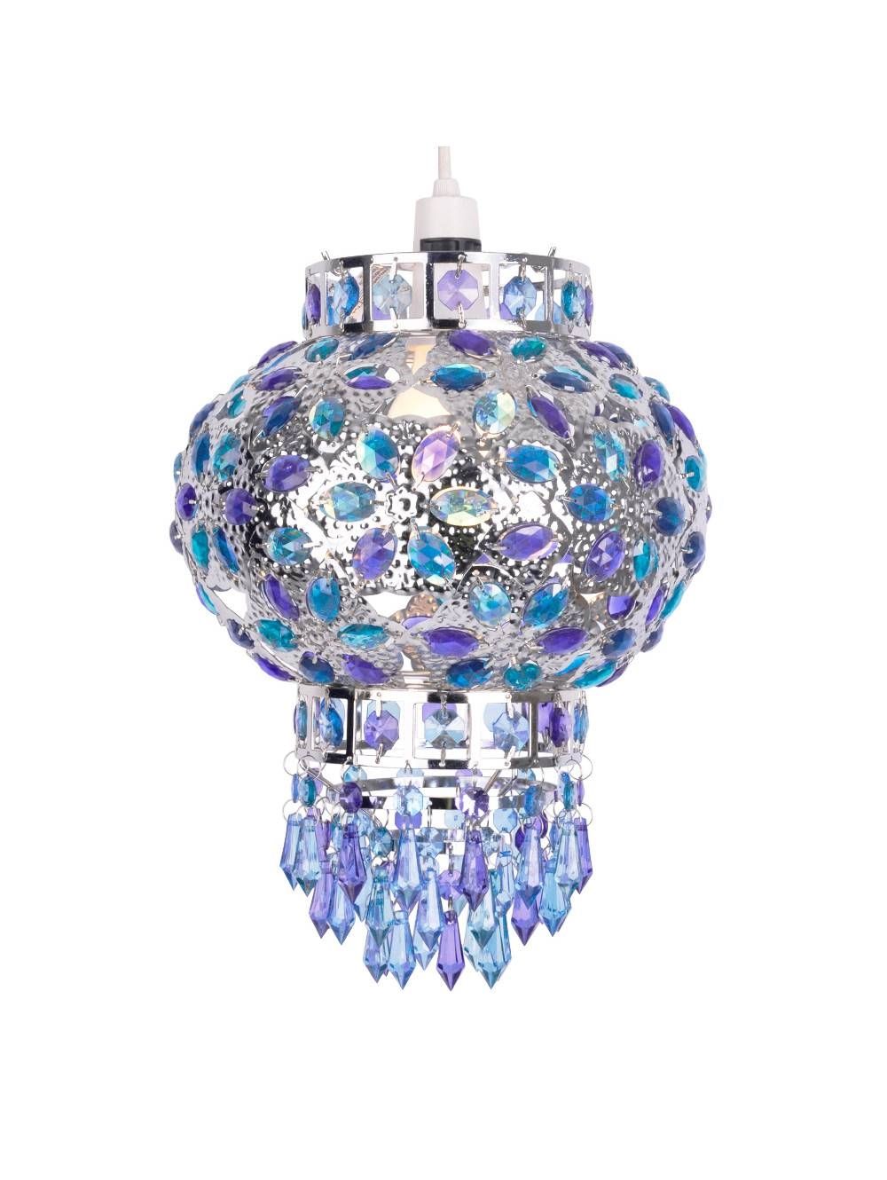 Moroccan Style Multi Coloured Ceiling Pendant Shade With Jewel With Regard To Moroccan Style Lights Shades (View 15 of 15)