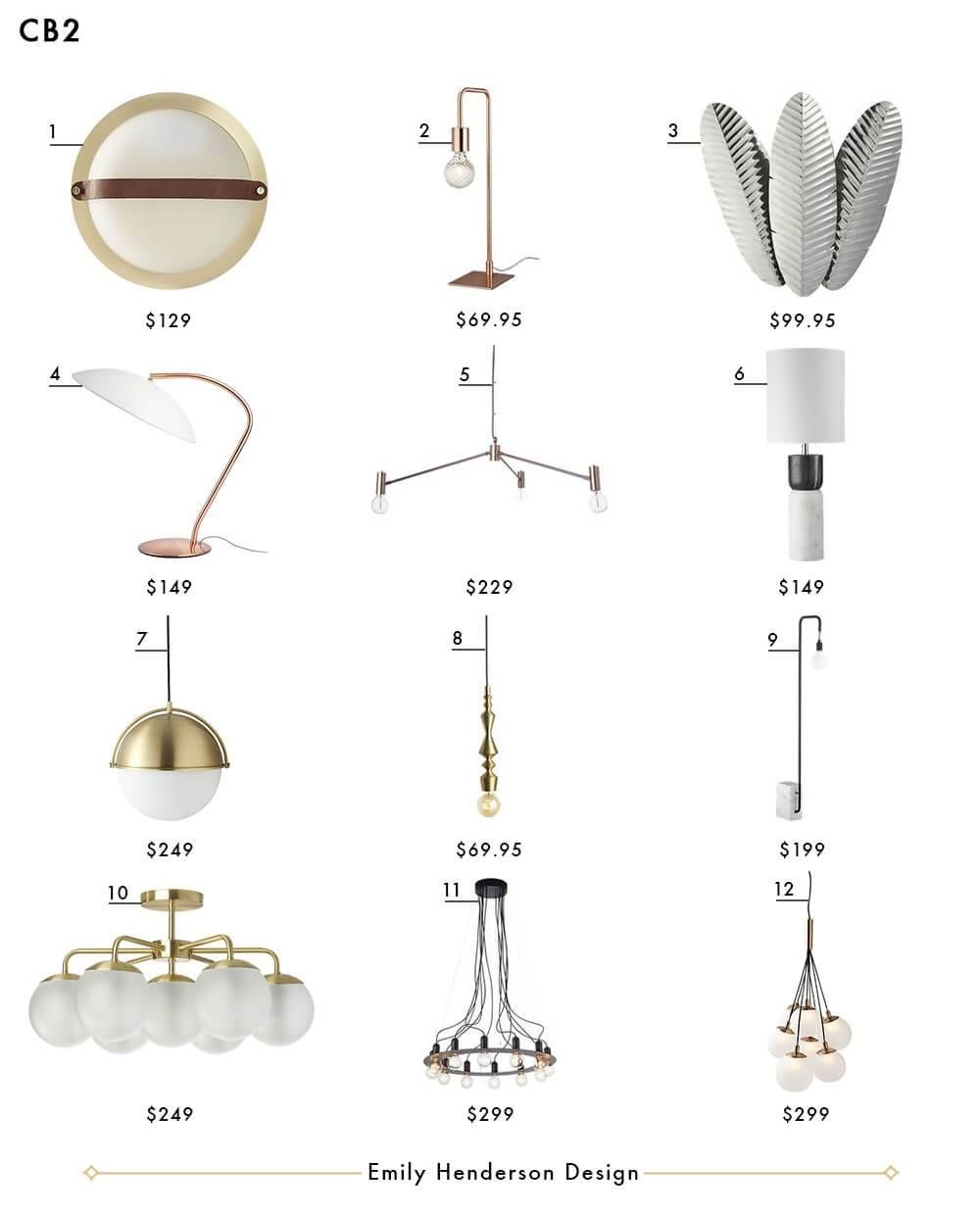 My Favorite 37 Online Lighting Resources – Emily Henderson Pertaining To Cb2 Lighting Pendants (View 14 of 15)