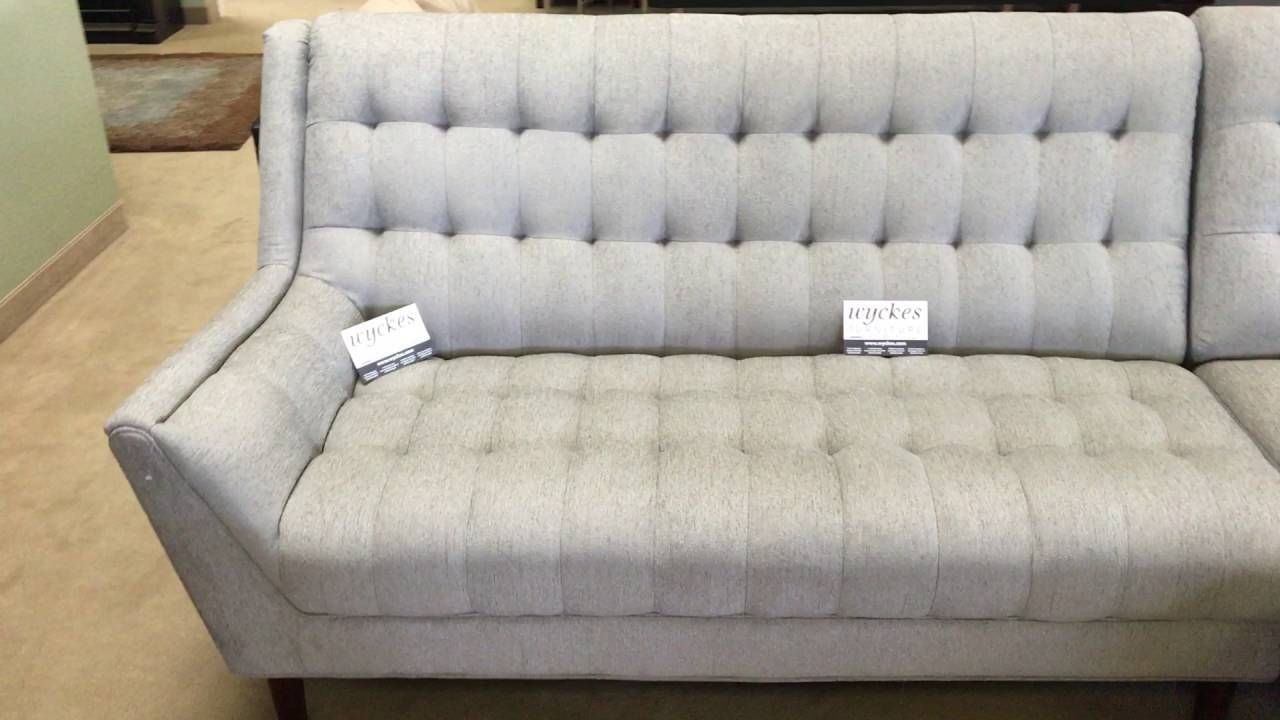 Natalia 503777 Dove Grey Retro Modern Tight Back Tufted Sectional Intended For Tight Back Sectional Sofas (Photo 5 of 15)