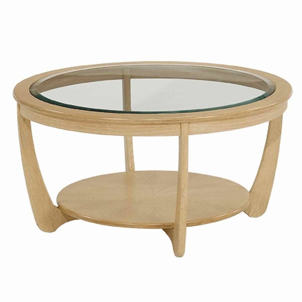 Nathan Shades In Oak Glass Top Round Coffee Table Inside Oak Coffee Table With Glass Top (View 12 of 15)