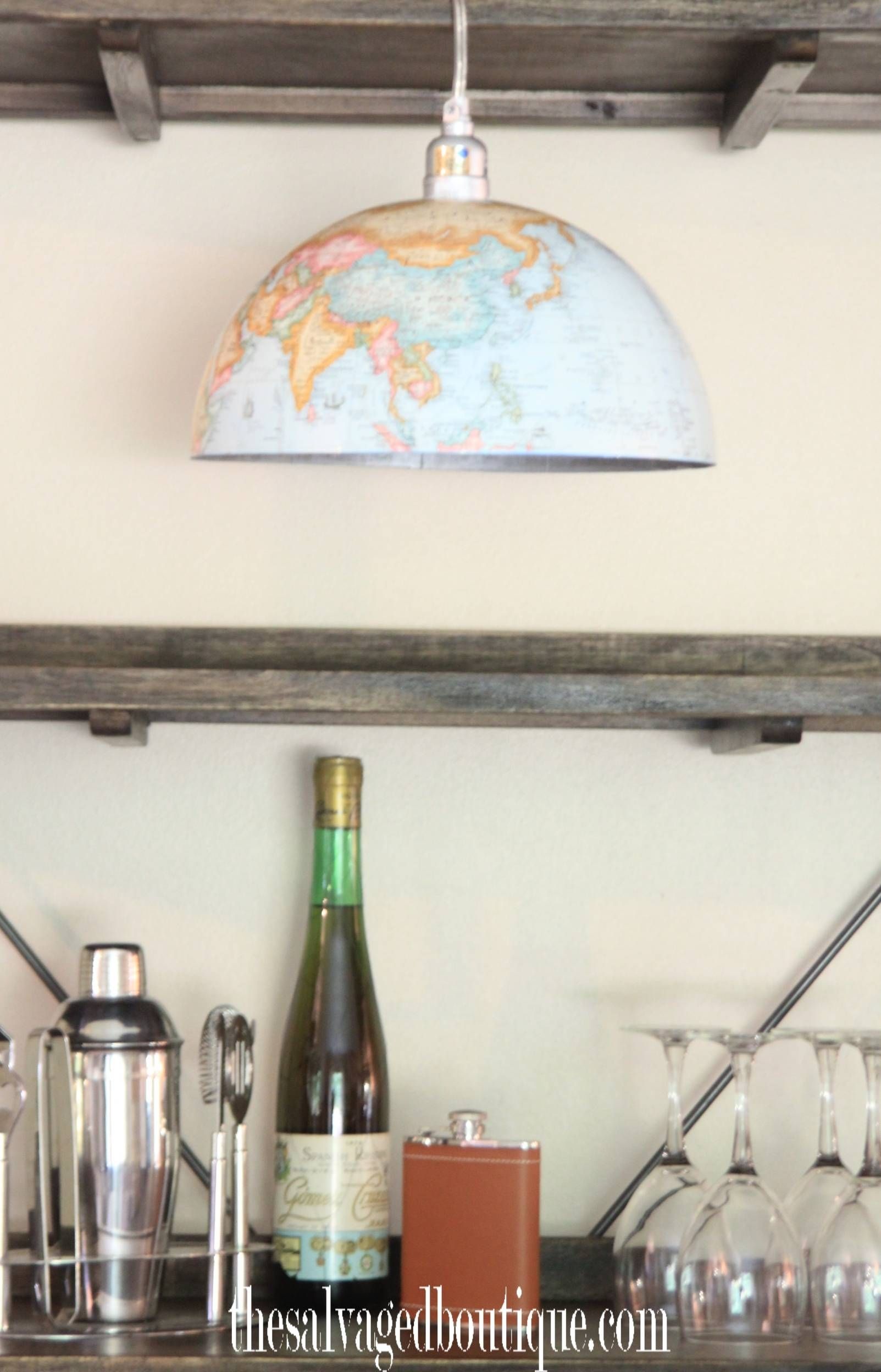 New Etsy Listing & Diy Project: Upcycled World Globe Pendant Light Intended For World Globe Pendant Lights (View 15 of 15)