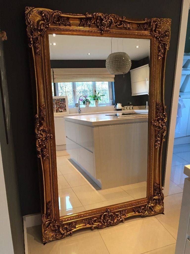 New Huge Gold Designer Rococo Ornate Large Leaner Mirror Floor For Ornate Leaner Mirrors (View 13 of 15)