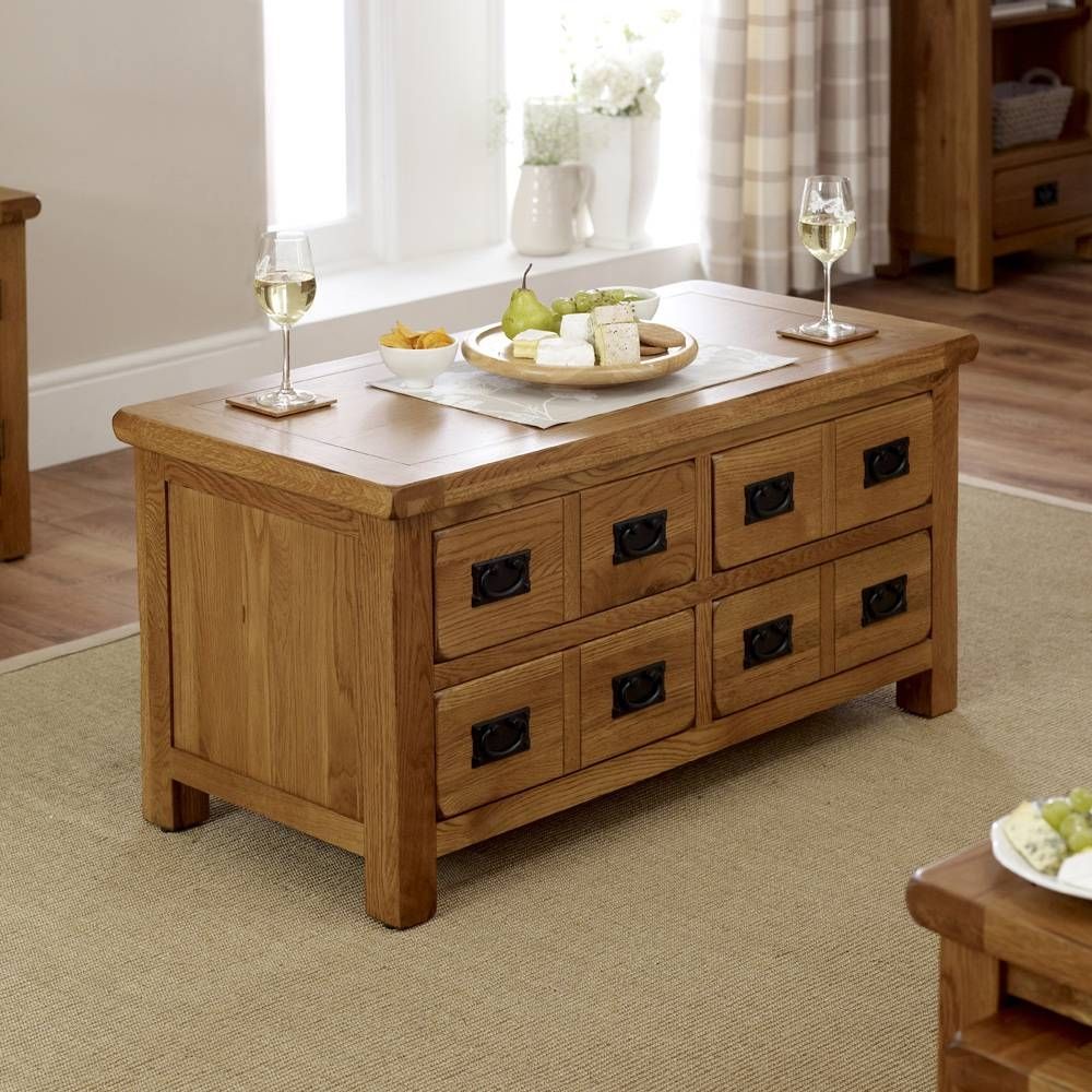 15 The Best Rustic Oak Coffee Table with Drawers