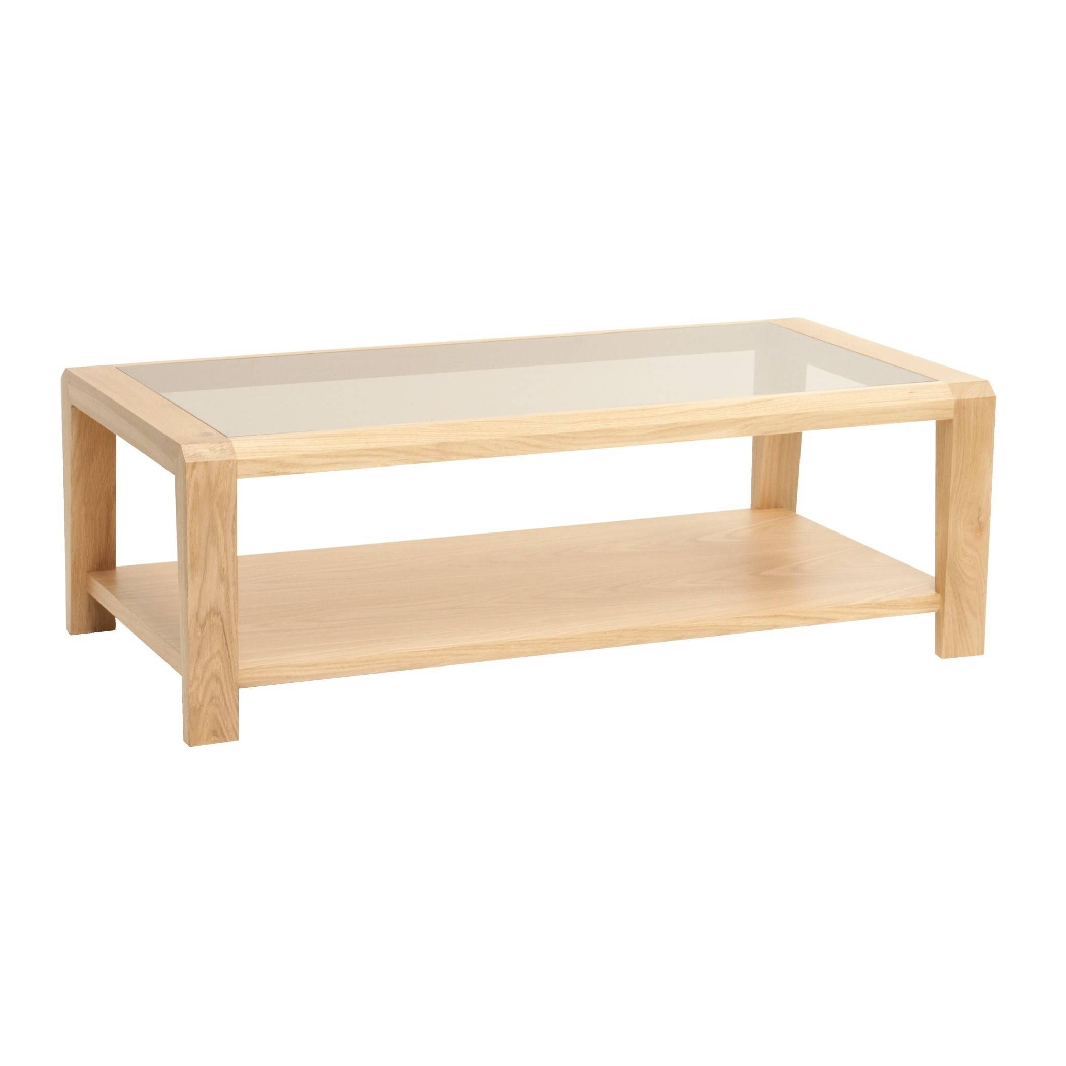 Oak Coffee Table With Glass Top And Shelf | Gola Furniture Uk Inside Glass Oak Coffee Tables (Photo 1 of 15)