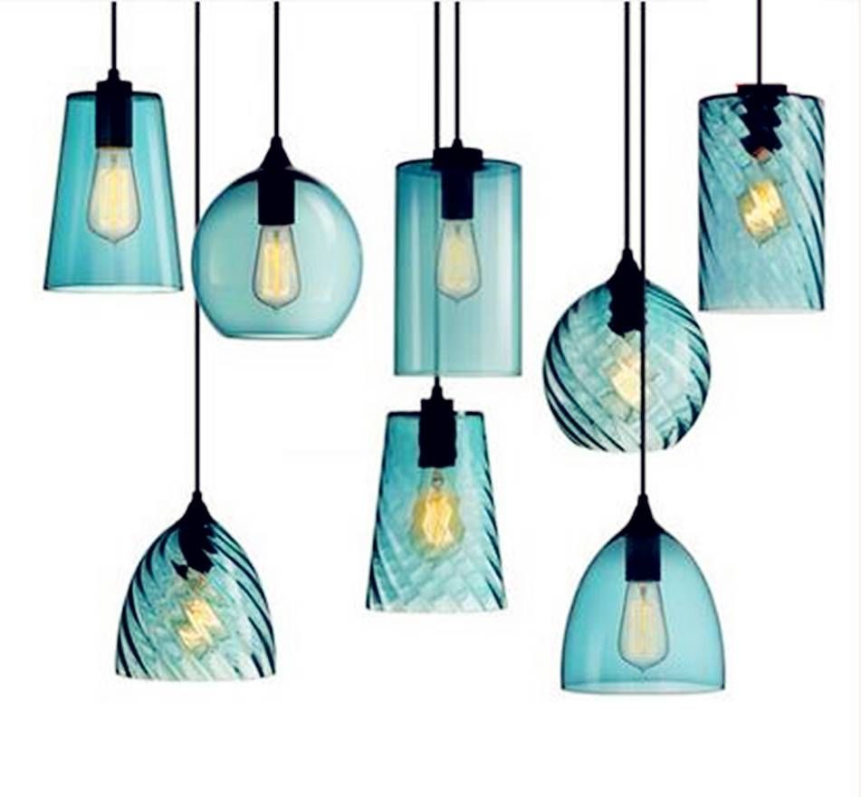 Online Buy Wholesale Coloured Glass Pendant Light From China With Aqua Glass Pendant Lights (View 6 of 15)