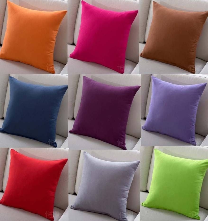 Online Shop Hot Sale Solid Color Sofa Cushion Covers 22 Styles Regarding Sofa Cushion Covers (Photo 1 of 15)