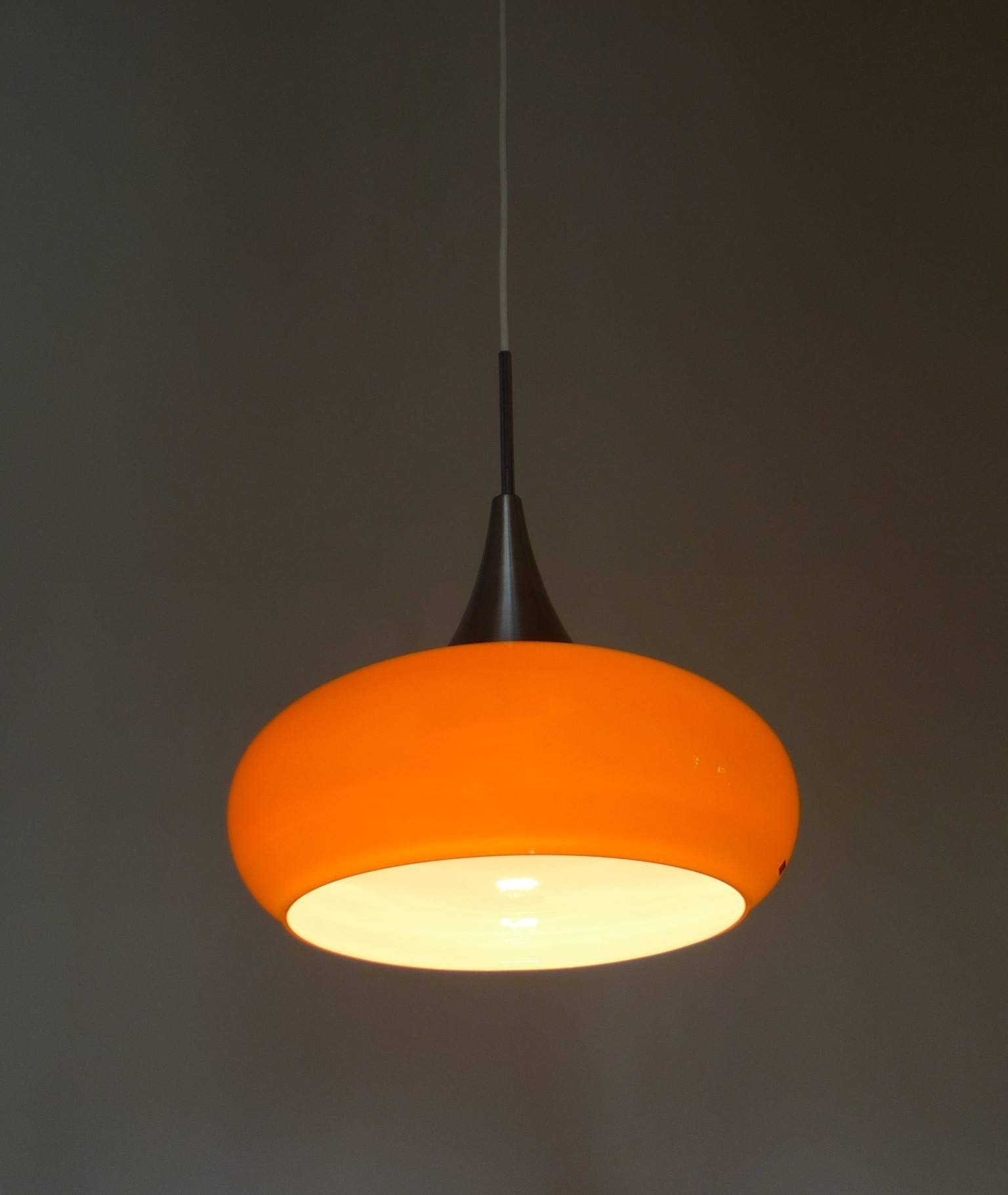 Orange Glass Pendant Light From Doria, Germany – 1960s – Design Market For 1960s Pendant Lighting (Photo 1 of 15)