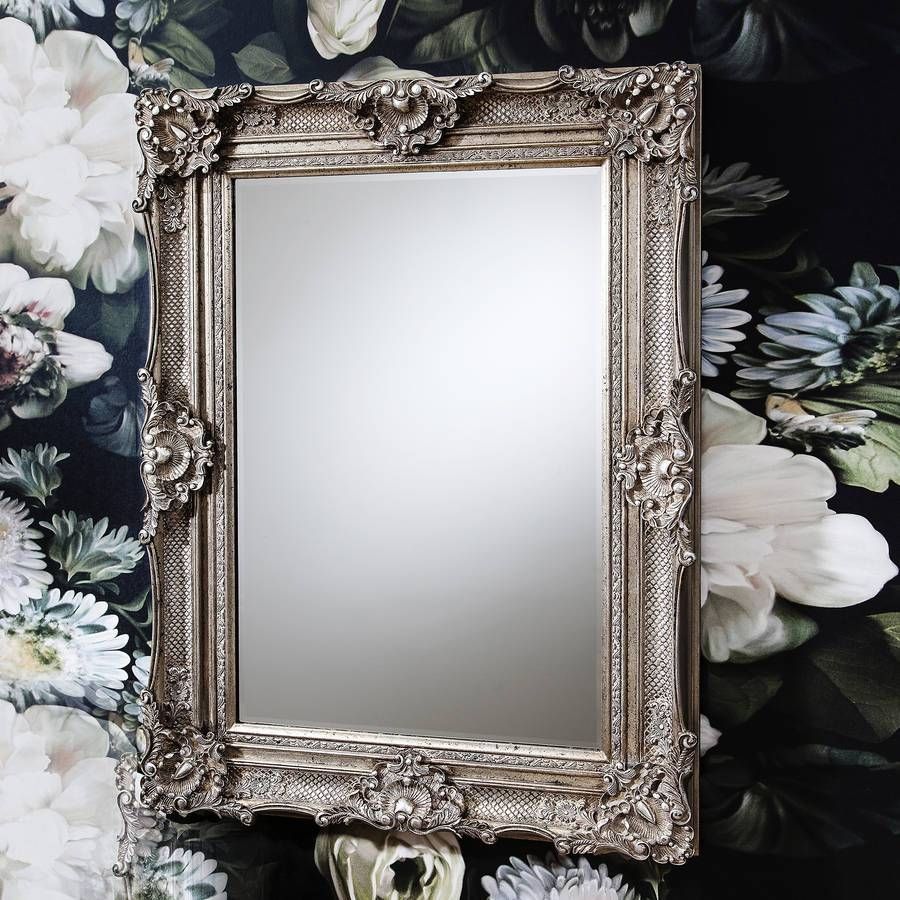 Ornate Antique Silver Wall Mirrorprimrose & Plum For Antique Silver Mirrors (View 10 of 15)