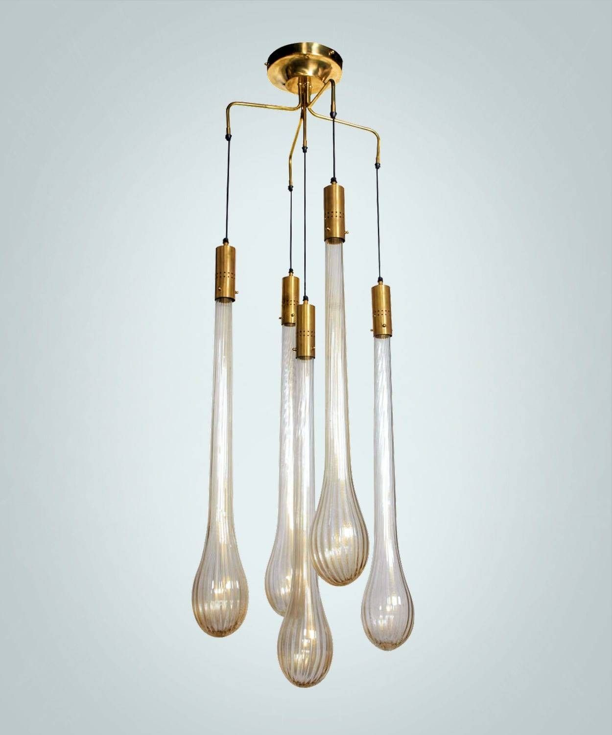 Pendant Lamp / Original Design / Blown Glass / Murano Glass – Drop With Regard To Venetian Glass Pendant Lights (View 12 of 15)