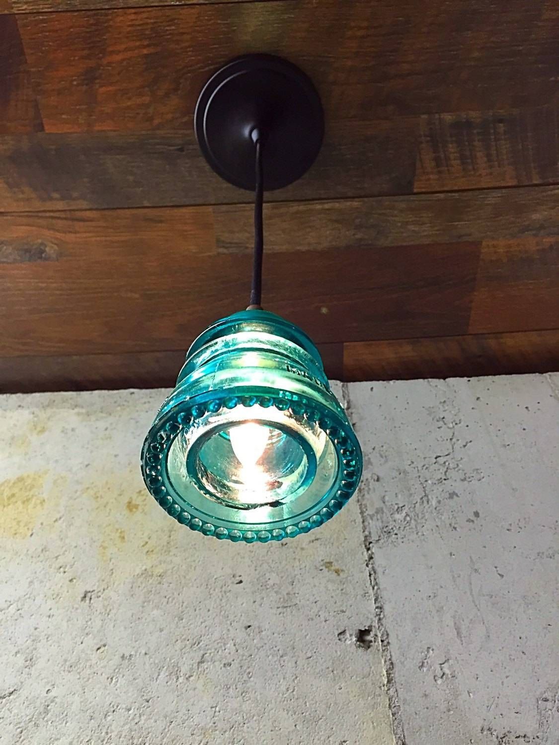 Pendant Light/glass Insulator/kitchen Island/lighting /pendant Throughout Antique Insulator Pendant Lights (View 5 of 15)
