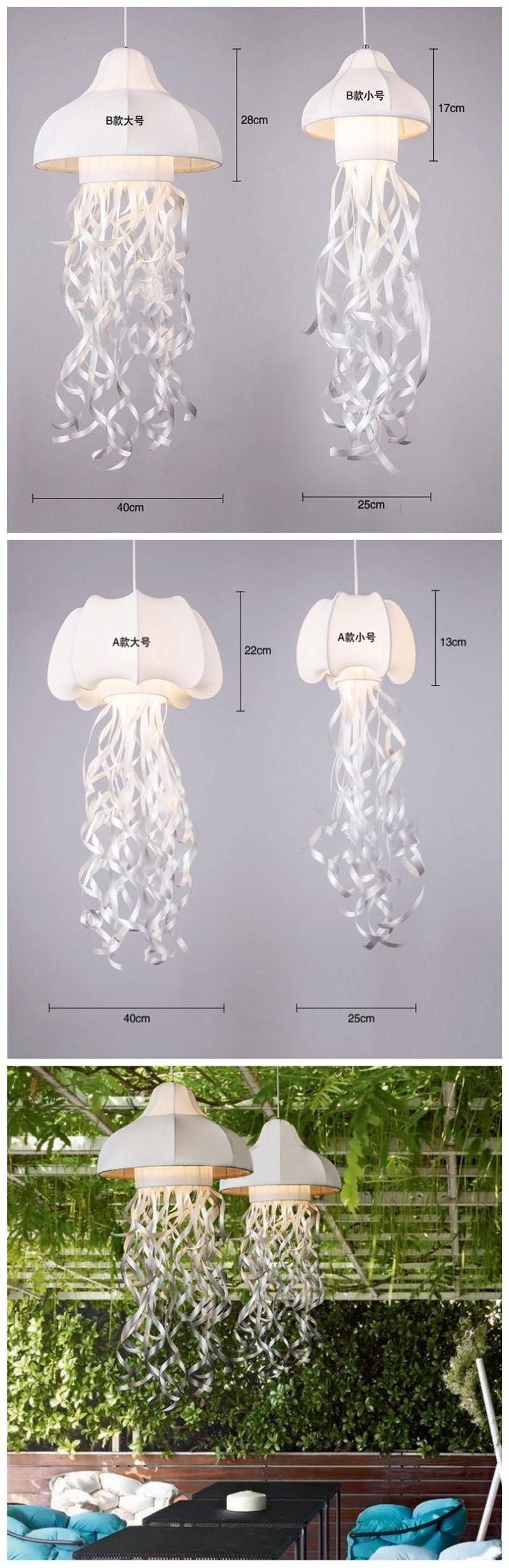 Popular Decorative Hanging Pendant Light Fabric Jellyfish Pendant With Jellyfish Pendant Lights (Photo 15 of 15)
