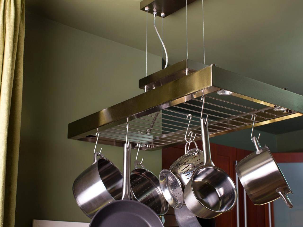 Pot Rack Ideas Stainless Steel Sink Double Built In Oven Brown For Pot Rack Pendant Lights (View 5 of 15)