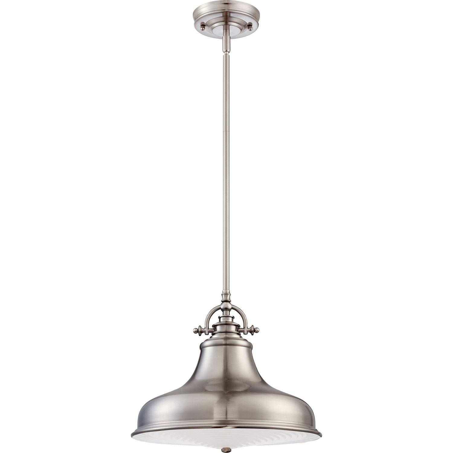 Quoizel Emery Brushed Nickel One Light Pendant On Sale Throughout Brushed Nickel Pendant Lights (View 8 of 15)
