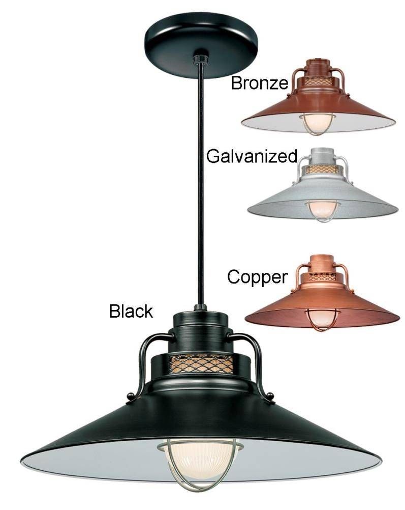 Railroad Pendant Light W/cord 4 Colors Indoor Outdoor 14 18"w Regarding Railroad Pendant Lights (View 3 of 15)