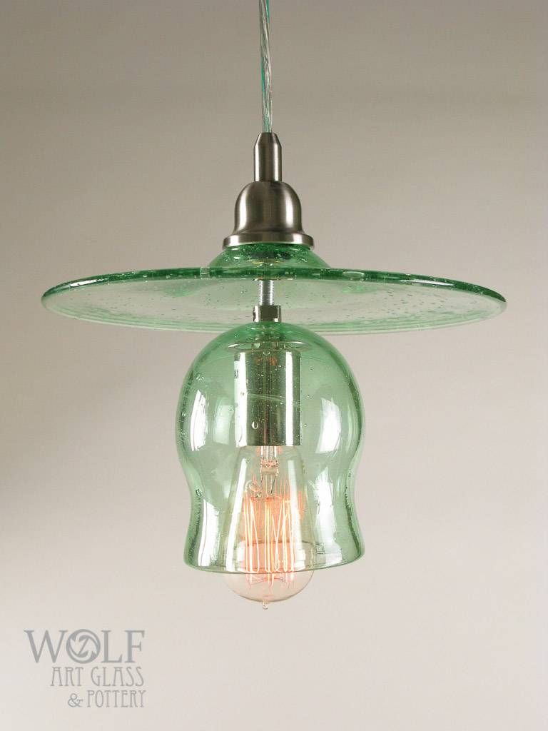 Recycled Glass Bell & Hat Pendant Lamp | Deanwolf Regarding Recycled Glass Pendant Lights (View 2 of 15)