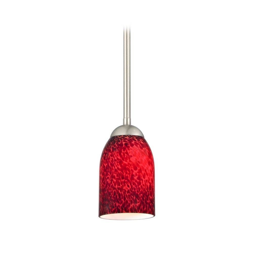 Red Art Glass Mini Pendant Light With Dome Shade | Ebay For Art Glass Mini Pendants (View 14 of 15)
