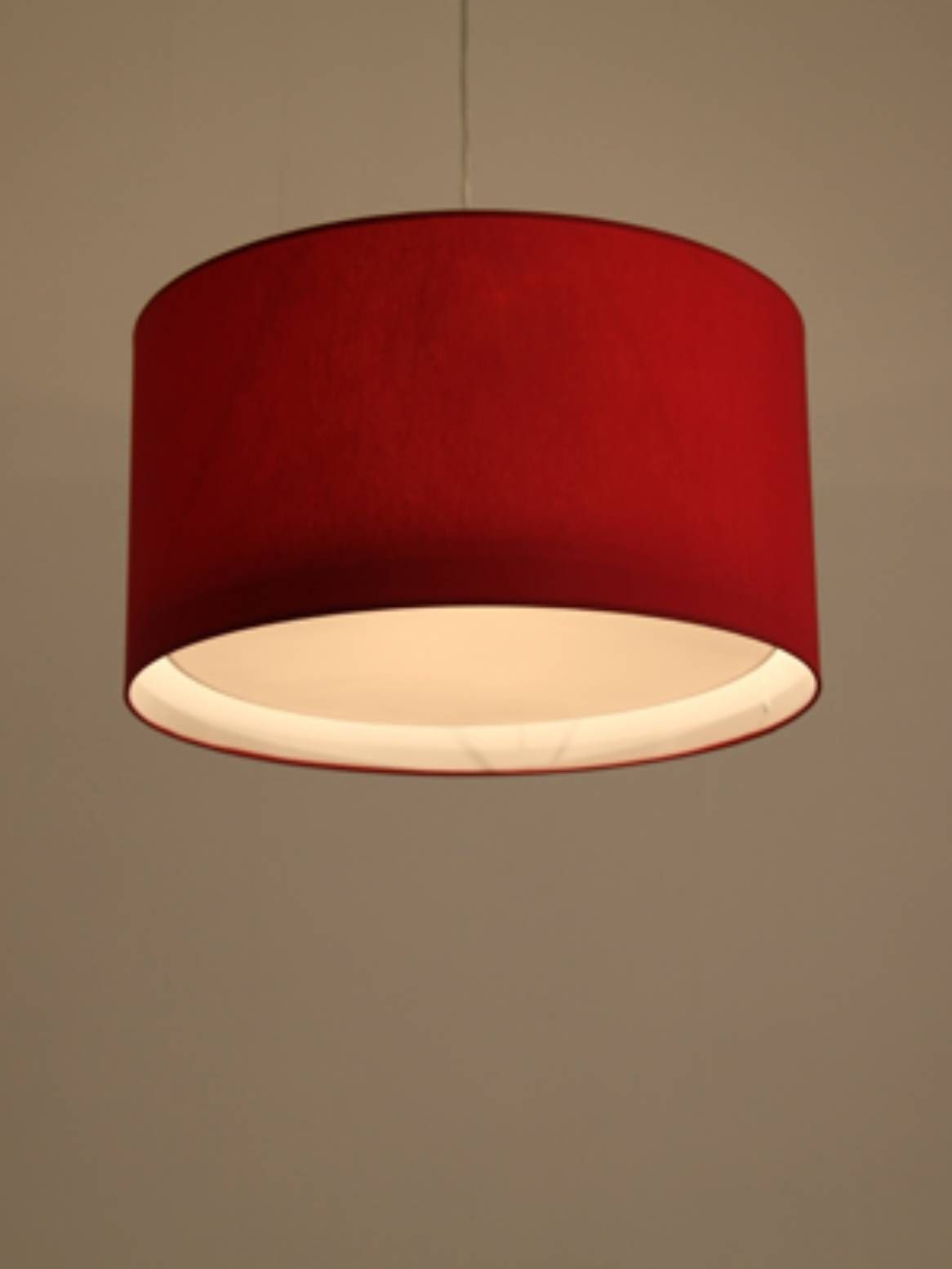 Red Drum Pendant With White Diffuser For Red Drum Pendant Lights (Photo 4 of 15)