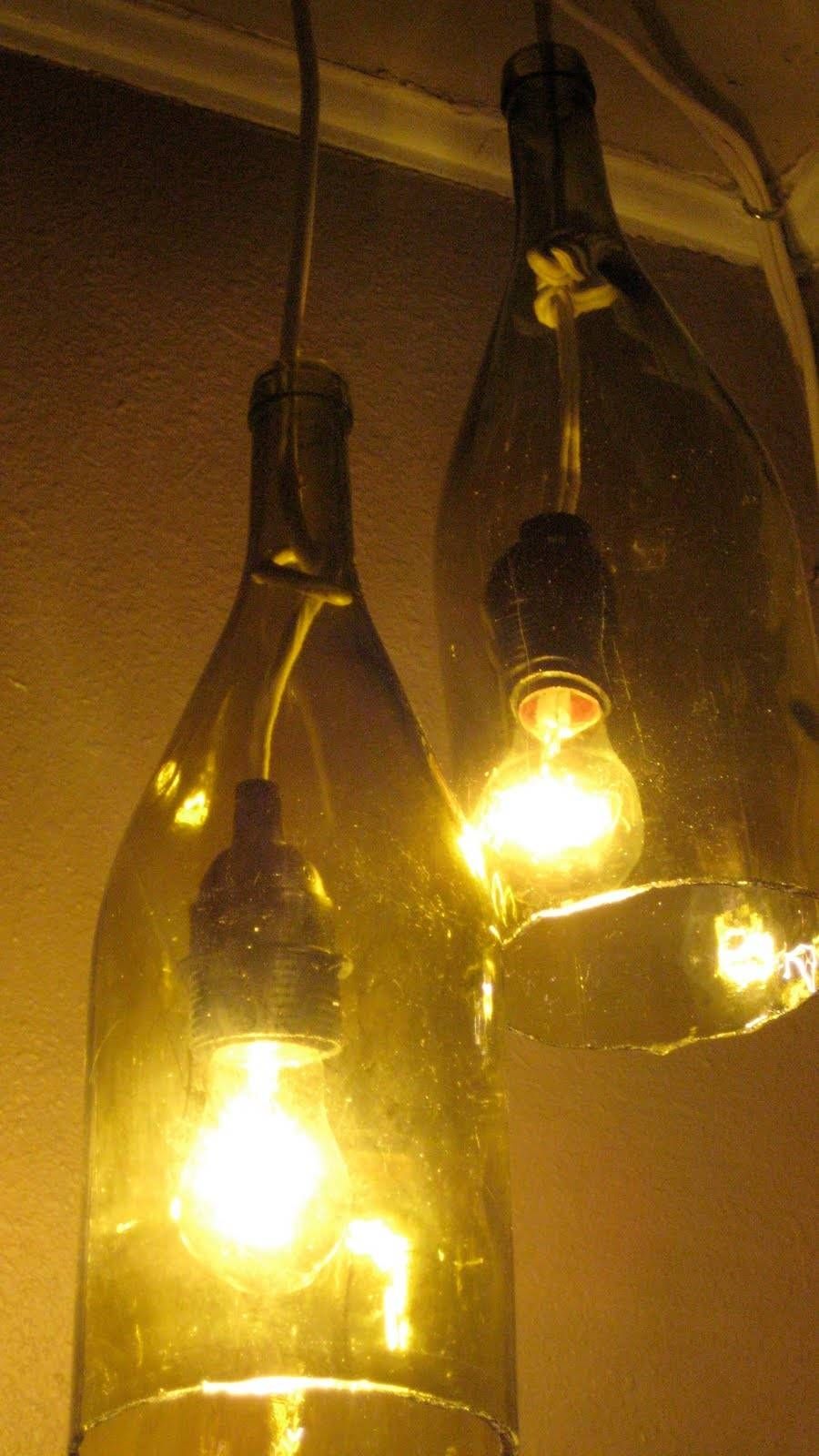 Remodelaholic | 14 Great Diy Pendant Lights And Link Party Throughout Wine Bottle Ceiling Lights (View 10 of 15)