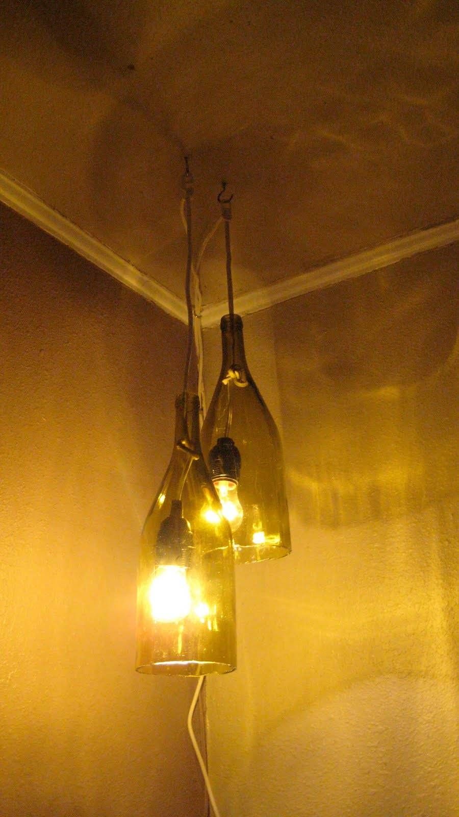 Remodelaholic | How To Make A Glass Wine Bottle Pendant Light Diy Pertaining To Bottle Pendant Lights (View 10 of 15)