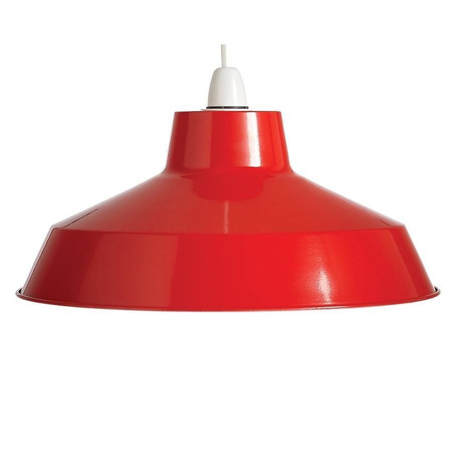 Retro Style Red Pendant Shade Light Fittingcountry Lighting With Retro Pendant Lights (View 3 of 15)