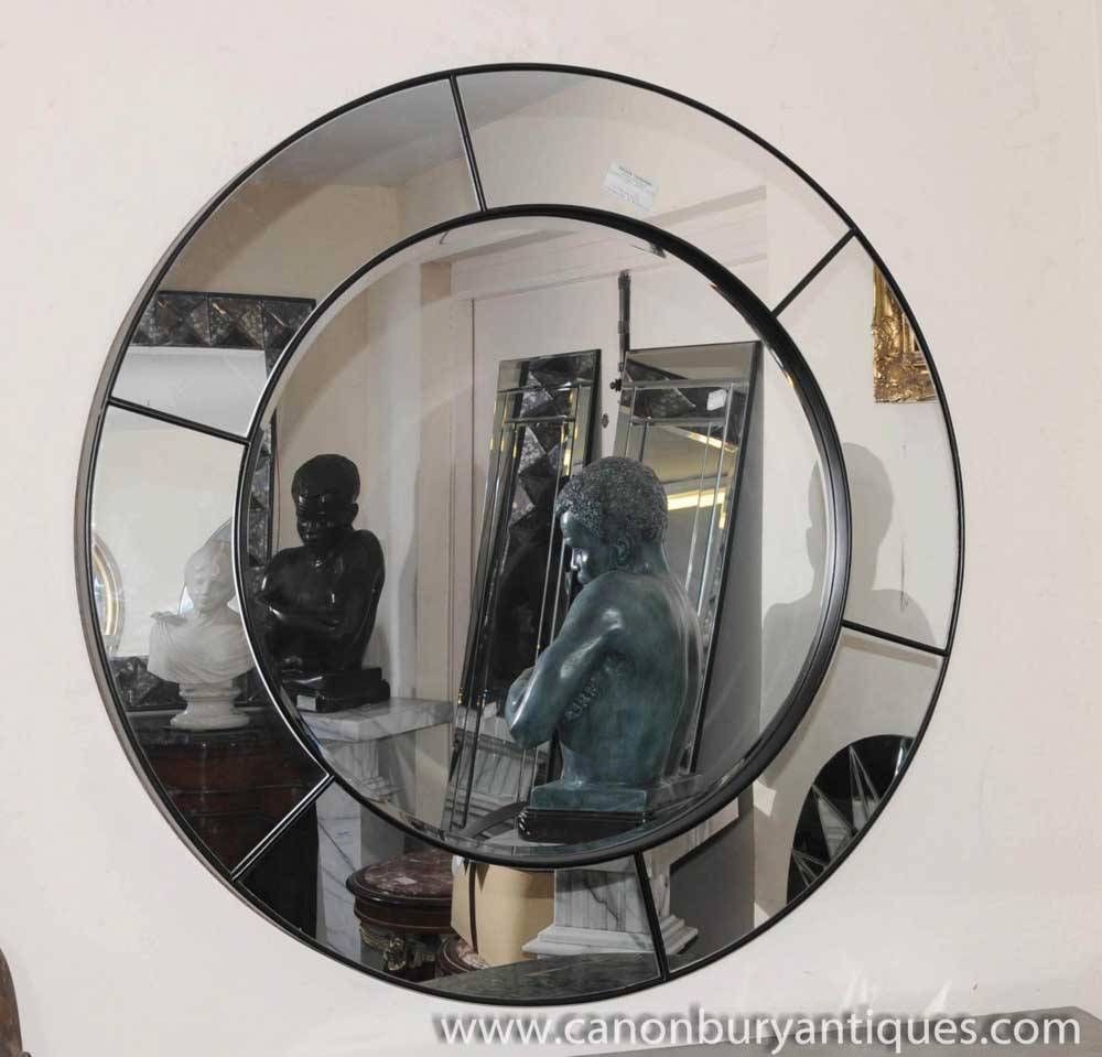 Round Art Deco Glass Hall Mirror Pier 1920s Mirrors With Regard To Round Art Deco Mirrors (View 8 of 15)