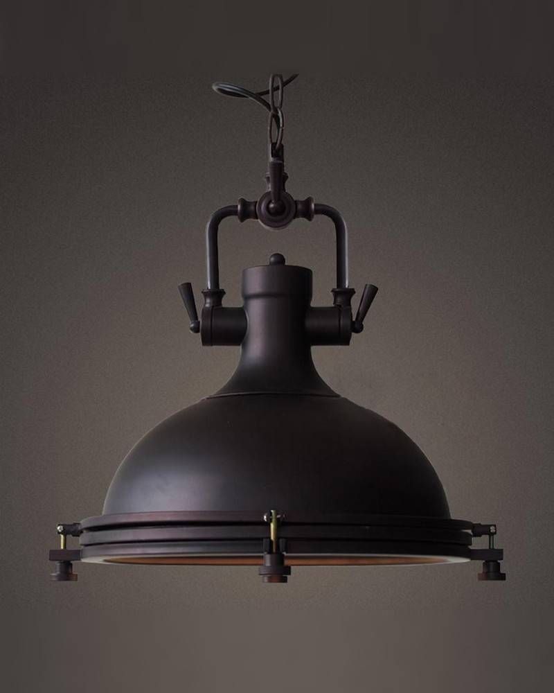 Rustic Industrial Style Large Vincent Pendant Light – Parrotuncle Intended For Industrial Style Pendant Light Fixtures (Photo 14 of 15)