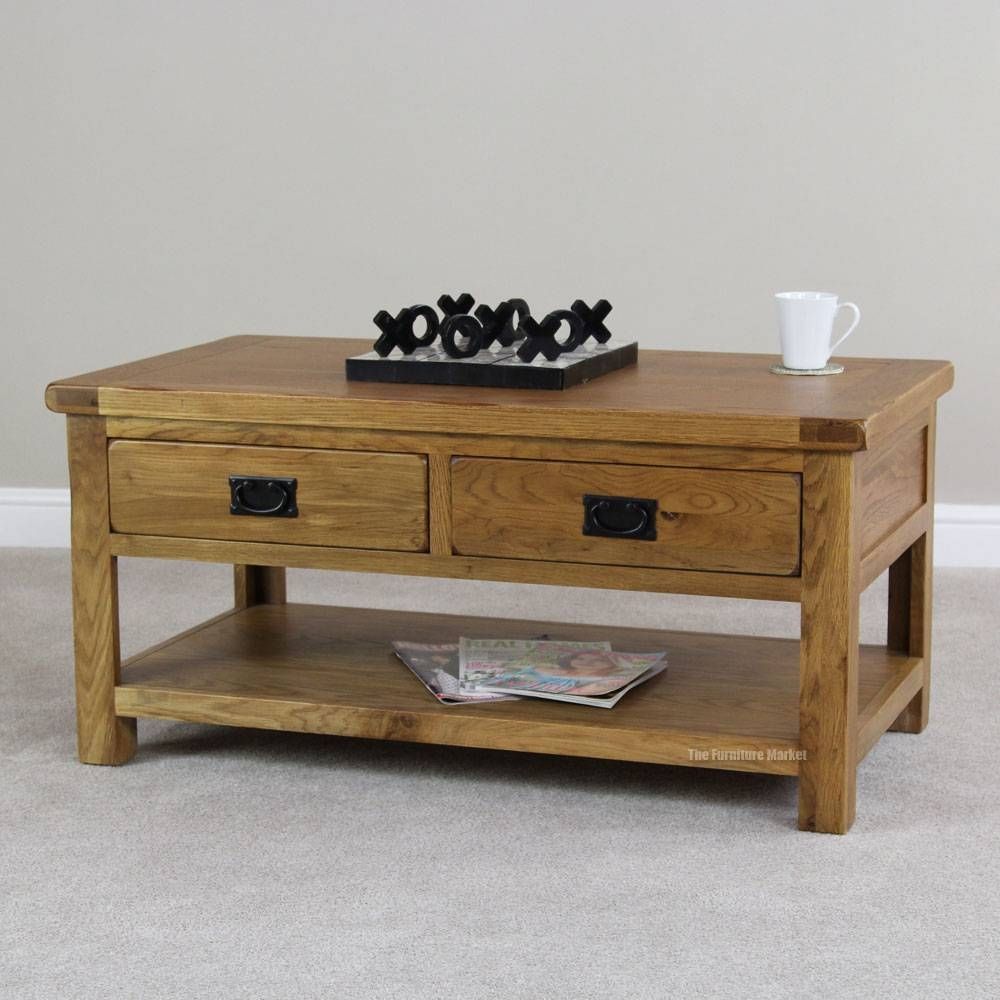Featured Photo of 15 The Best Rustic Oak Coffee Table with Drawers