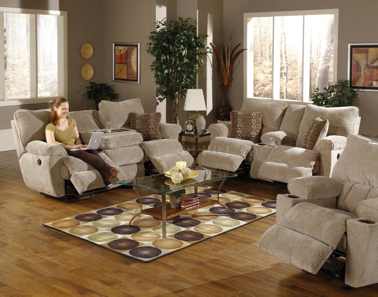 Sable/earth Fabric Madison Reclining Sofa & Loveseat Set Intended For Reclining Sofas And Loveseats Sets (Photo 2 of 15)