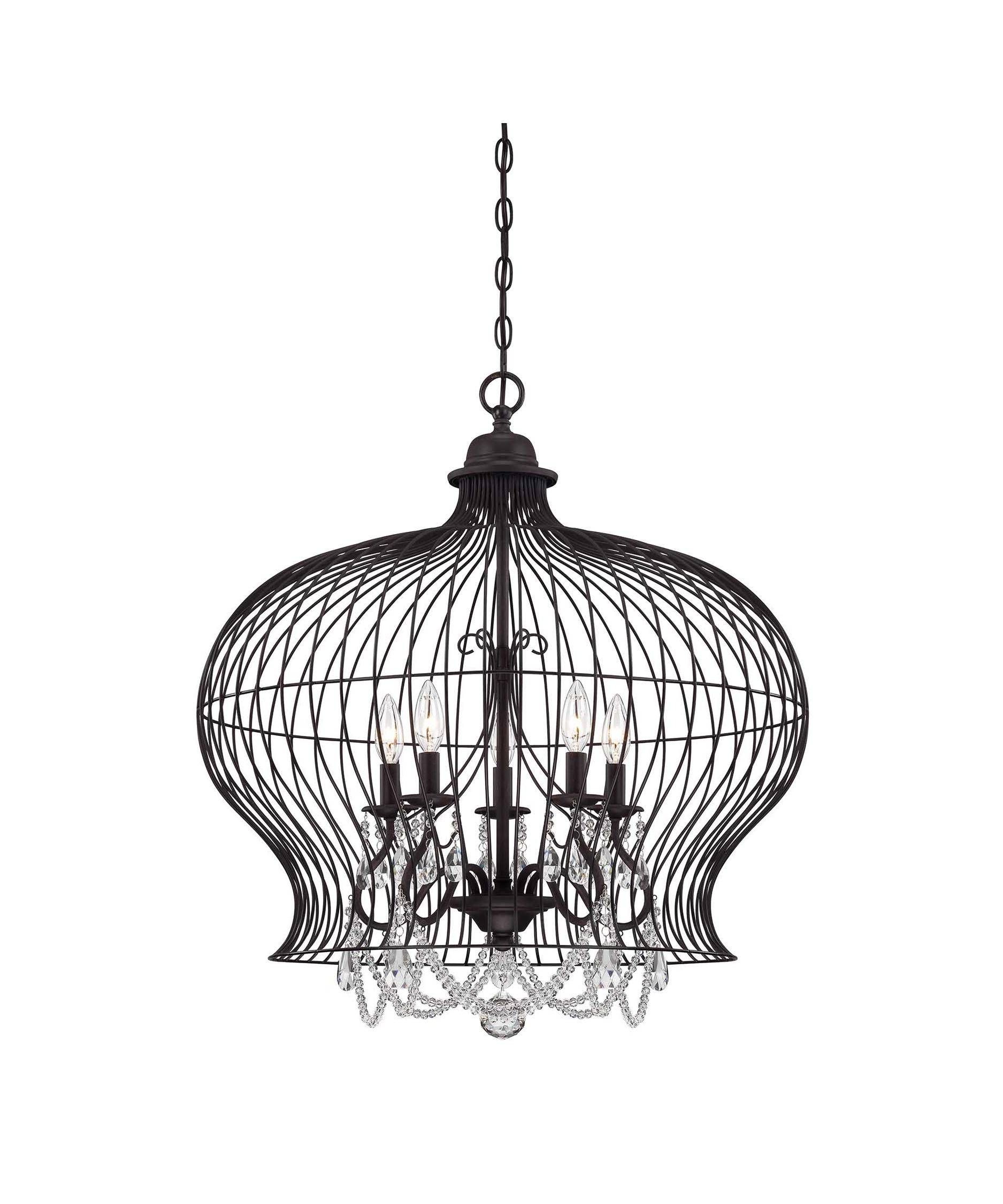 Savoy House 7 6100 6 Birdcage 30 Inch Wide 6 Light Large Pendant With Birdcage Pendant Light Chandeliers (View 10 of 15)