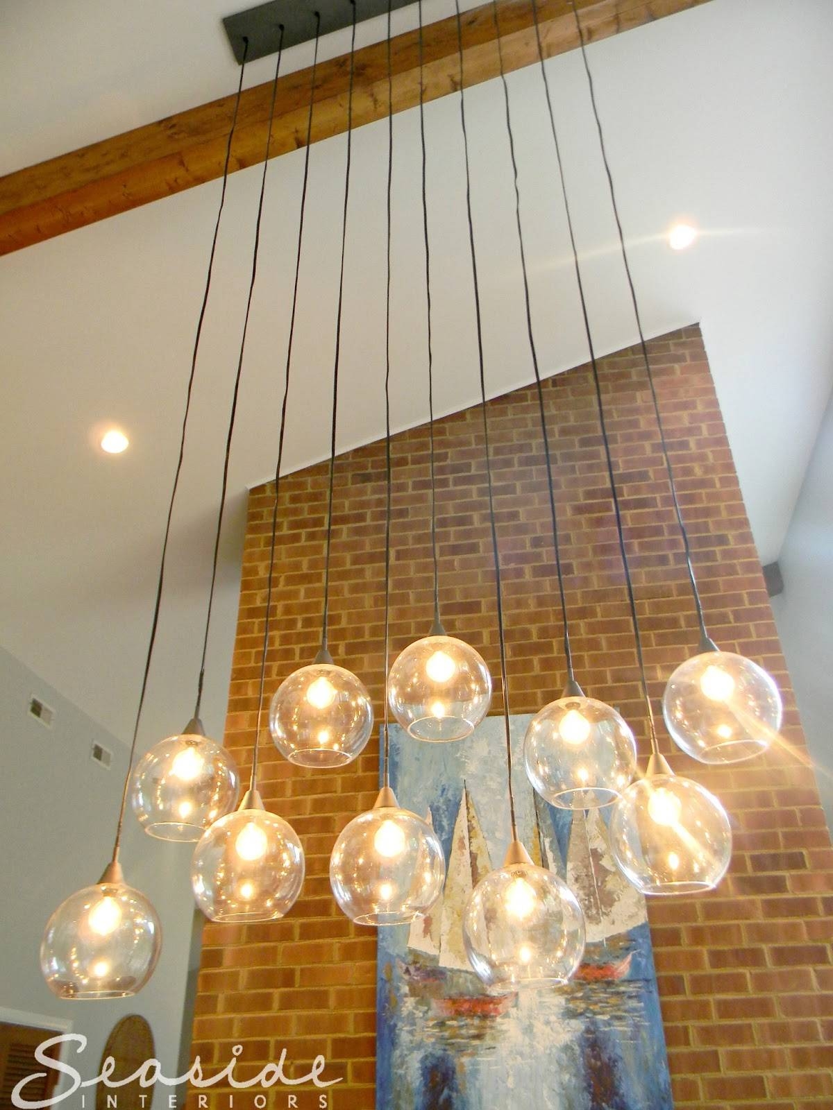 Seaside Interiors: Dining Room Design Makeover Using The Cb2 Throughout Cb2 Lighting Pendants (Photo 1 of 15)